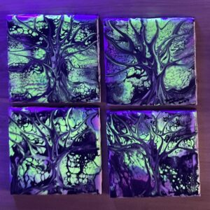 4set Pink Light-green Blacklight