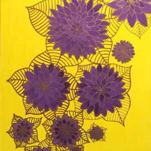 Golden Petals on Fire [canvas board]